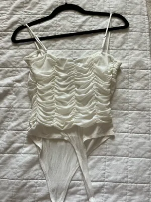 Boutique White Corset Bodysuit thumbnail 3