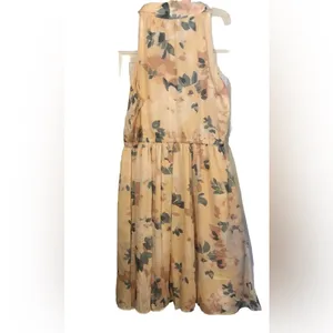 New with tags Ryegrass Women Sunkiss PeachFloral Sleeveless Tie Halter Dress S-L thumbnail 2