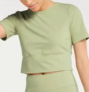 NEW FLX Affirmation Travel Crop Top Light Green XL Activewear‎ Athleisure Gym thumbnail 1