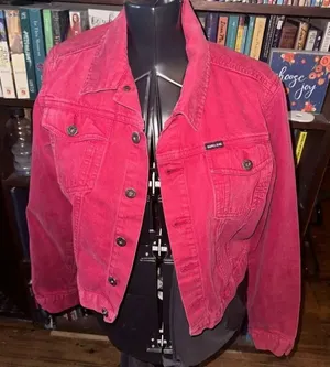 Nautica Jean Company red classic colorful denim M jacket thumbnail 1