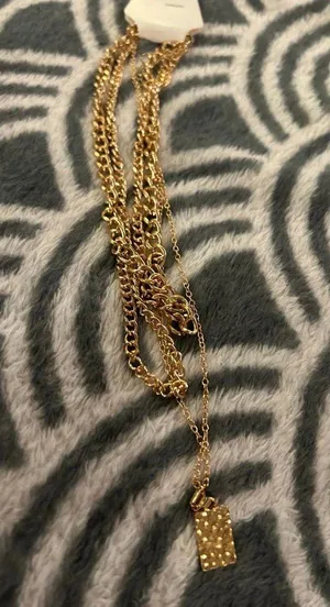 Necklace gold tone fashion jewlery custom thumbnail 1