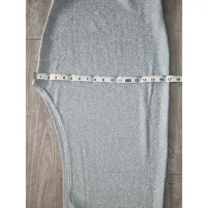Y2K Silver Sparkle Cowl Neck Maxi Dress thumbnail 6