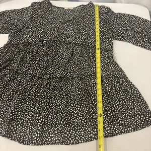 ODDY Babydoll Top Size Large 3/4 Sleeves Black & White Boho Peplum Tunic‎ Shirt thumbnail 8