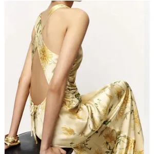 Reformation Anaiis Silk Maxi Dress Honeyglow Yellow Floral Cocktail Party Size 2 thumbnail 5