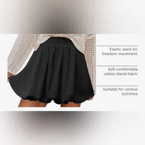 NEW Black Cotton Blend Bubble Pockets Y2K Built in Shorts Mini Skirt L thumbnail 6