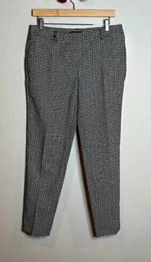 🔆 White House Black Market chevron patterned Ankle Taper dress pants thumbnail 1