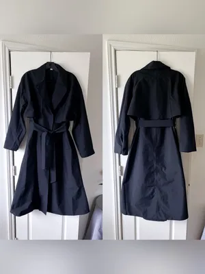 Lululemon Oversized Tie-Waist Trench Coat Black‎ Size 2 Excellent thumbnail 3