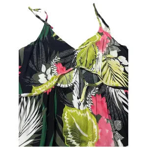 Express Maxi Dress XS tropical Black Pink Hawaii Beach resort thumbnail 7