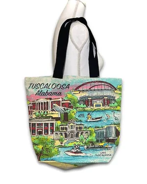 NWT Tuscaloosa Alabama City Novelty Canvas Tote Bag Historic Landmark University thumbnail 1