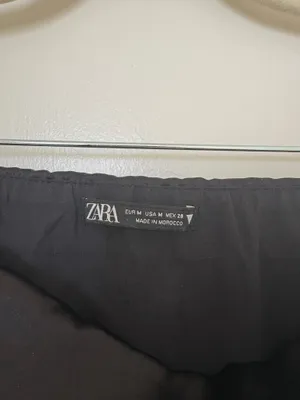 ZARA Black Satin Mini Dress strapless  thumbnail 2