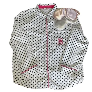 Victorias Secret Pajama Top Womens S White Black Polka Dot Sleep Shirt Y2K thumbnail 2