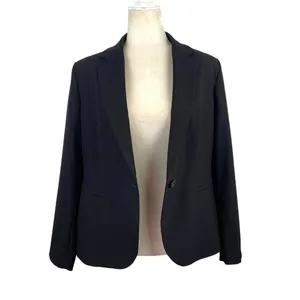 Zara Single Breasted Black Long Classic Fit Blazer Jacket Shoulder Pads Size 10 thumbnail 10