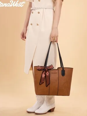 Montana West Tote Bags Women's Top Handle Satchel Purses Brown thumbnail 3
