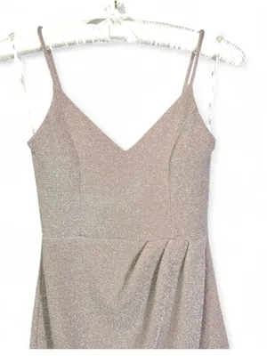 LULUS Women’s Forever Your Girl Metallic Blush Pink Bodycon Mini Dress Size M thumbnail 9