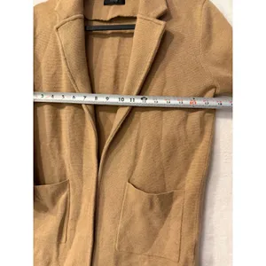 J. Crew Sweater Blazer Womens Camel Tan Merino Wool Blend Cardigan J0244 thumbnail 3