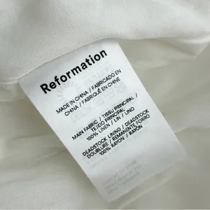Reformation Baela Linen Dress White Size 8 NWT thumbnail 11