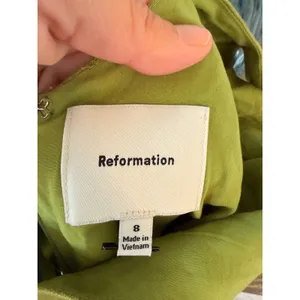 Reformation Belma Linen Dress Womens in Green Size 8 thumbnail 4