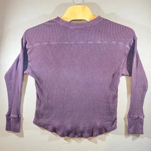 645‎ | OFFLINE by Aerie Purple Waffle Knit Relaxed Long Sleeve Top Womens Small thumbnail 2