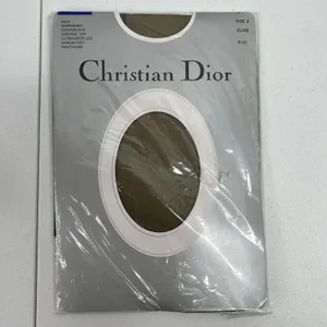 Vtg Christian Dior Panty Hose Stockings Nylons Olive Size 2 Fits 110 140 lbs USA thumbnail 2