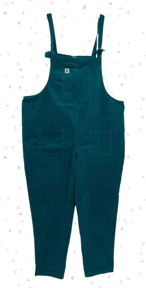 Lucy Yak Green Teal Corduroy Overalls Jewel Tone Jumpsuit Dungarees US Size 18R thumbnail 1