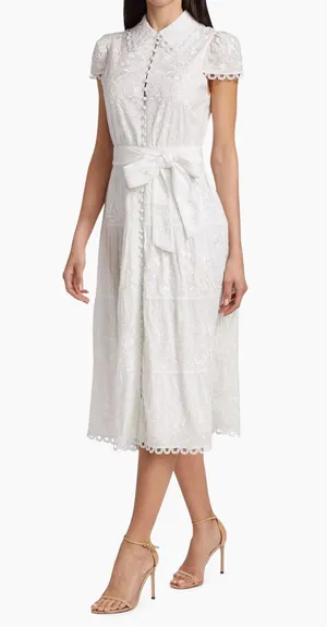 Alice + Olivia Size 4 Vannessa Belted Midi Shirtdress Retails $595 thumbnail 7