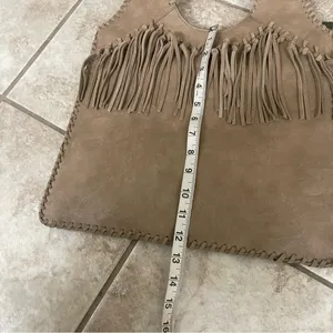 Trinity Ranch fringe‎ Concealed Carry Hobo Bag-Khaki EUC Gently used thumbnail 9