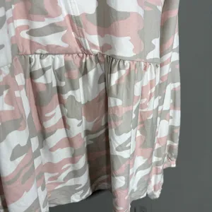 Modlusive NWT Pink Camouflage Long Sleeve Babydoll Top - 2X - Women's Plus Size thumbnail 3