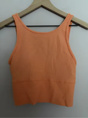 Lululemon Ribbed Power Pivot Cropped Tank Golden Apricot thumbnail 3