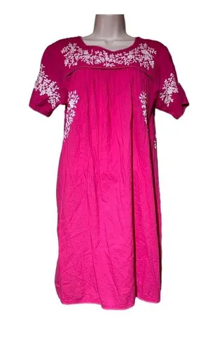 Roberta Roller Rabbit Women's Pink Embroidered Boho Dress Size S thumbnail 1