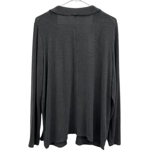 Jennifer Lopez Gray with Silver Beaded Accent Open Front Duster Cardigan Women L thumbnail 9