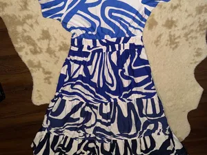 Nwot Anthropologie Somerset tiered maxi dress $170 L fall party boho blue wave thumbnail 15