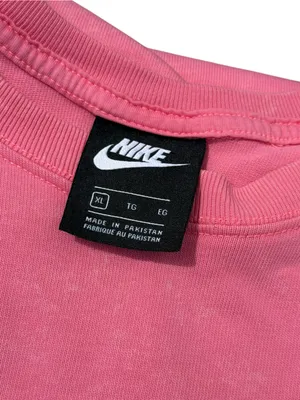 Nike Sportswear Retro 90s Washed T-Shirt Dress Pink Oversized Cotton Crew XL thumbnail 8