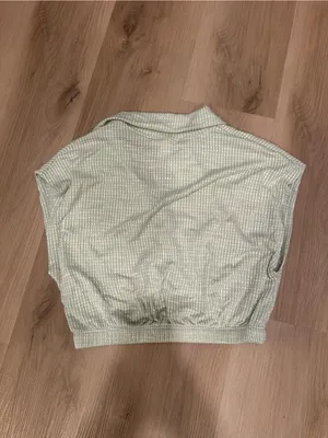 Caution To The Wind Light Mint Green Textured Crop Top thumbnail 2