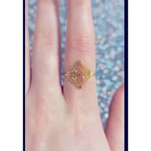 NEW 14k Yellow Gold Plated Stainless Steel Filigree Ring, Size 6‎ thumbnail 11