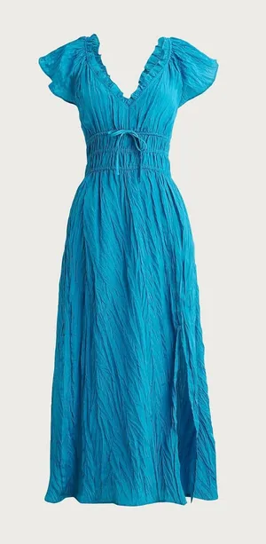 J Crew Palermo dress in viscose-blend crinkle thumbnail 1