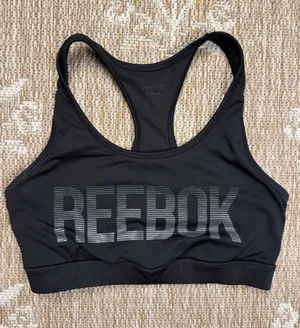 Reebok Black Racerback Logo Sports Bra thumbnail 1