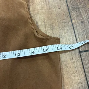 Vintage ALYN PAIGE Sleeveless Square Neck Suede Mini Dress Tan Women's Size 3/4 thumbnail 8