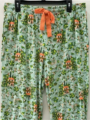 Cuddl Duds Pajama Set NEW V Neck Short Sleeve Capri Pant Set XXL Mint Cottage thumbnail 7