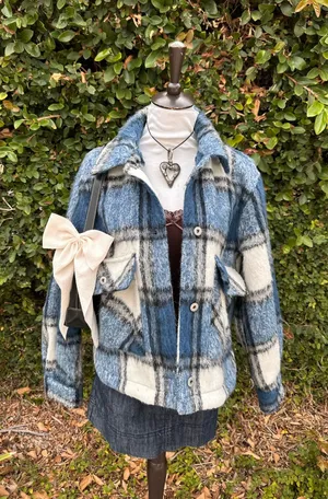 ✨Zara plaid button up Coat  thumbnail 1