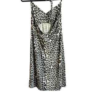 Y2K express Leopard Print Spaghetti Strap mini dress size M thumbnail 3