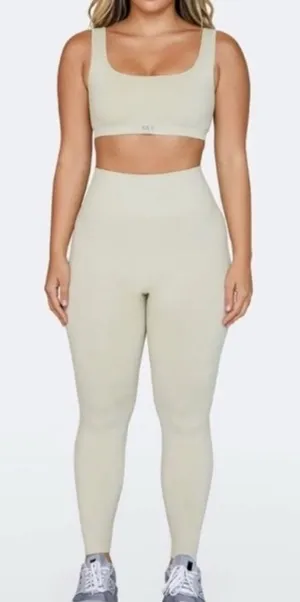 Set Active Sculptflex Beige Oat Milk Compression Legging Seamless- Size XS thumbnail 1