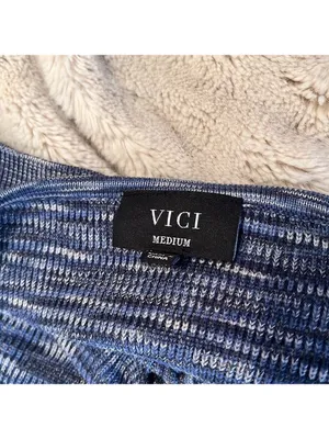 Vici JEANIE RUCHED HALTER KNIT CROP TOP - BLUE thumbnail 8