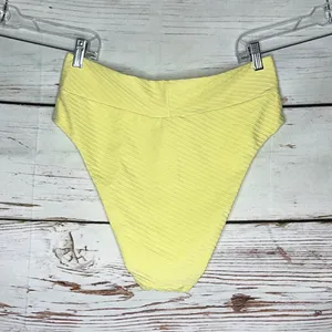 Aerie NWT Sz XXL Yellow High Waisted High Cut Cheeky Bathing Suit Bikini Bottoms thumbnail 2