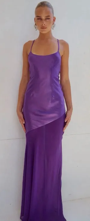 Runaway The Label Purple Satin Maxi Dress thumbnail 1