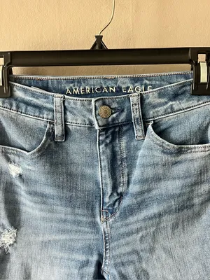 American Eagle Distressed Super High Rise Jeggings Size 00 thumbnail 3