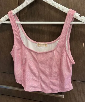 Altar'd State Sparkly Pink‎ Cropped Tank women’s medium thumbnail 1