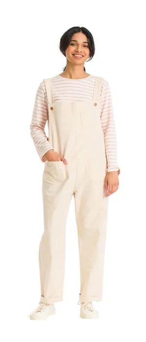 Olive Clothing UK Kyoko Cotton Dungaree Ivory Off White Overalls Small Medium thumbnail 1