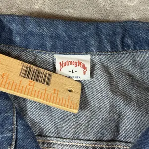 VTG Nutmeg Mills Denim Jacket Womens Large Trucker Heavyweight Retro 90s Y2K USA thumbnail 2