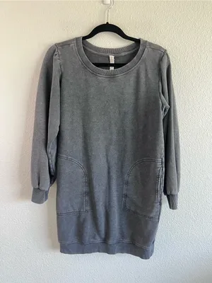 Daily Practice by Anthropologie Women's Washed Tunic Dress Black Pullover thumbnail 1