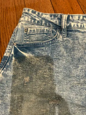 Tinseltown Crossover-Waist frayed hem Ripped Embellished Denim mini Skirt, 11 thumbnail 14